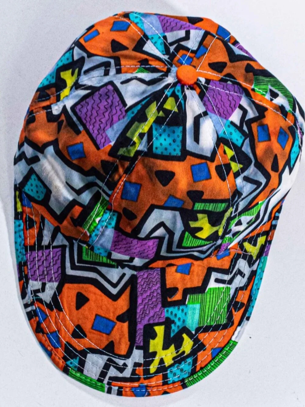 Vintage 90s Dorfman Pacific Pop Art Hat All Over Print Multicolor Flat Bill